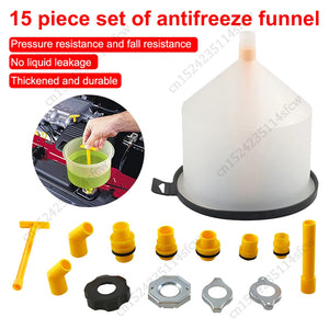 Car Radiator Coolant Filling Funnel Kit Spill Proof Coolant Filling Kit Universal Car Plastic Filling Funnel Spout Pour Oil Tool - Gringo Supply Store