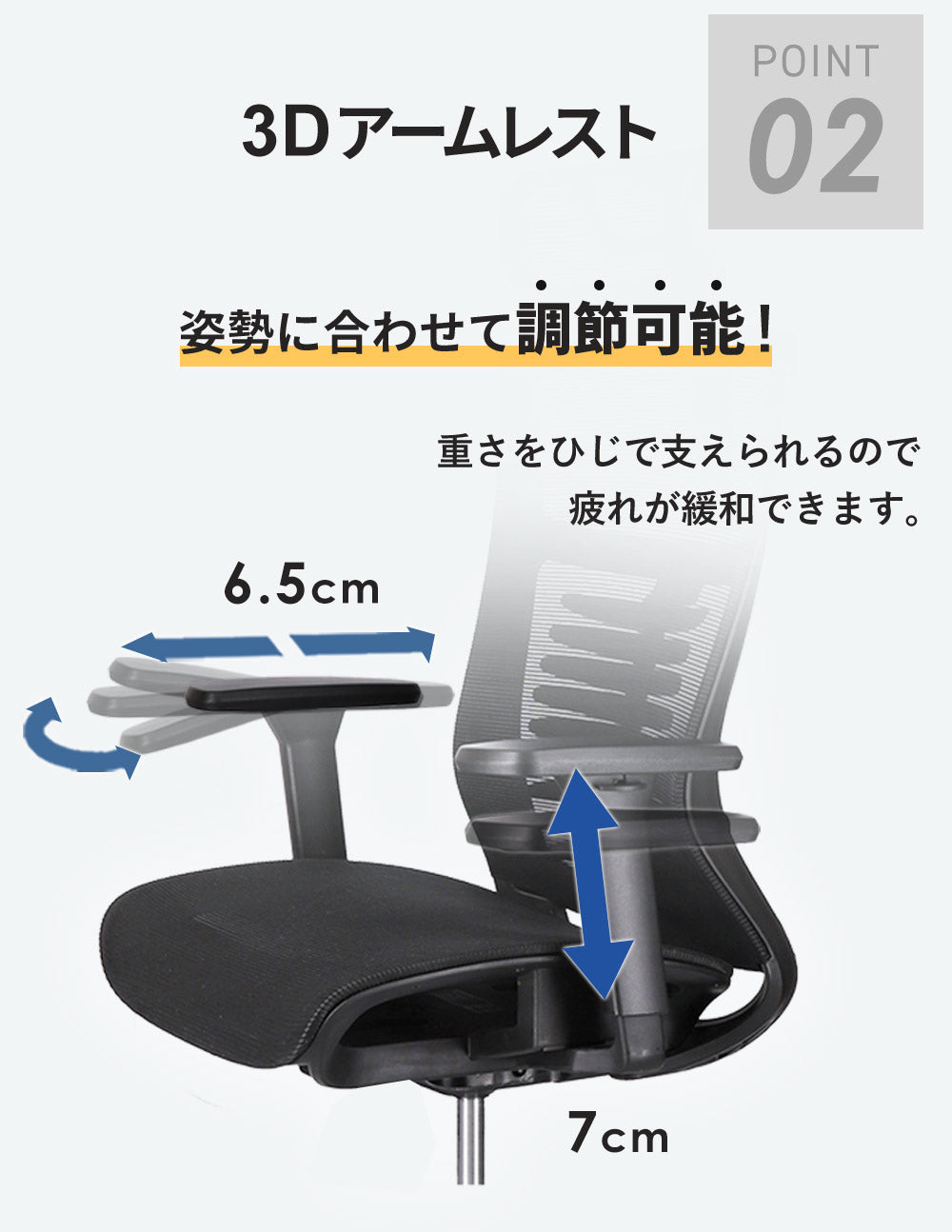 STYLUM 2.0 (スタイラム) メッシュ座面 腰・肩・首・腕 サポート 多機能オフィスチェア