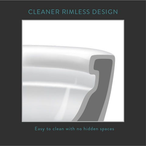 Rimless Rim-Free Toilet Providing Easier Cleaning Design