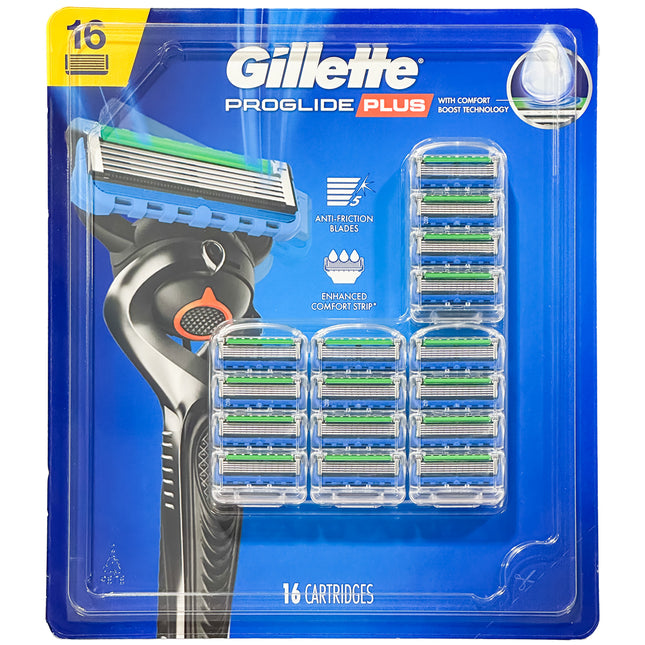 Gillette Proglide Plus Razor Cartridge Refills, 16 Count