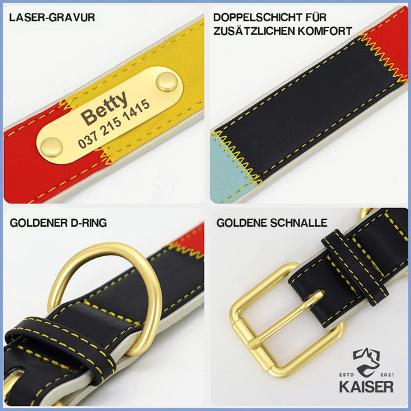 Hundehalsband Leder mit Namen und Telefonnummer Produktdetails