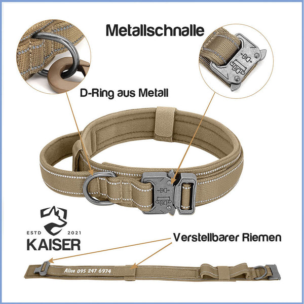 Hundehalsband mit Klickverschluss personalisiert mit Namen und Telefonnummer Produktdetails