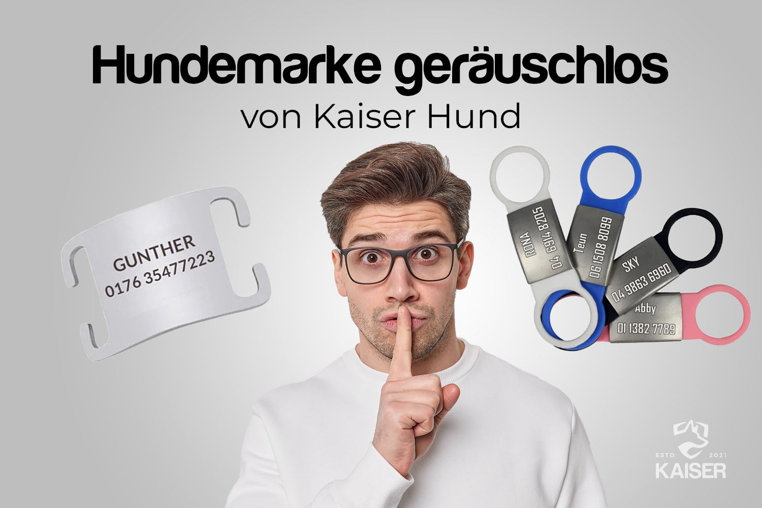 Hundemarke geräuschlos