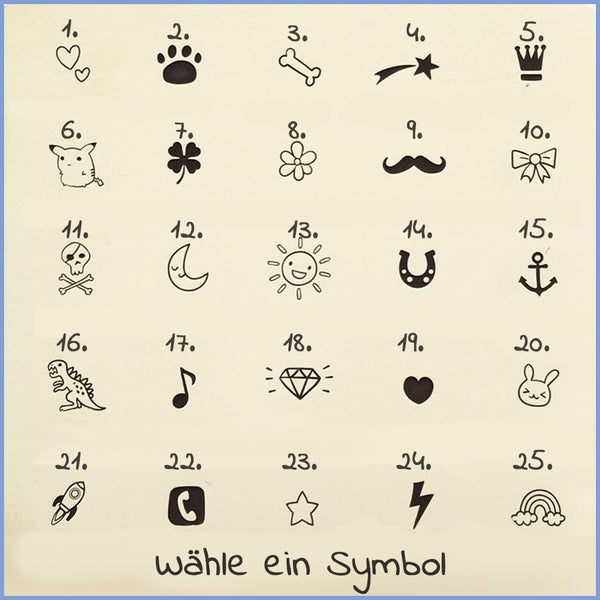 Hundemarke mit Namen verfügbare Symbole