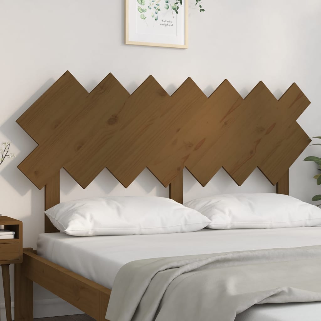 Bed Headboard Honey Brown 141x3x80.5 cm Solid Wood Pine