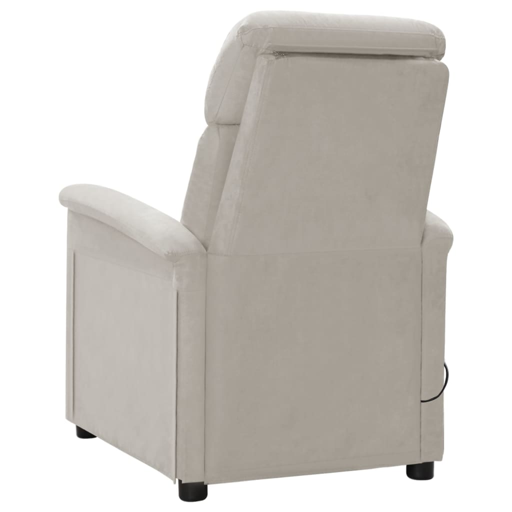 Massage Chair Light Grey Microfiber Fabric