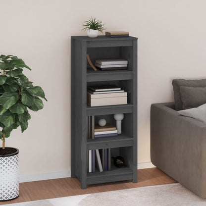Book Cabinet Grey 50x35x125.5 cm Solid Wood Pine