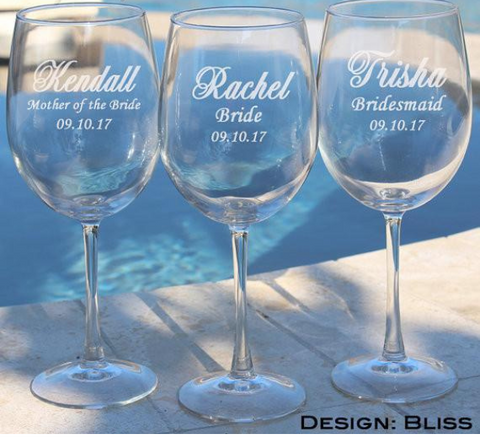 Personalized Mother of the Bride or Groom Wine Glass