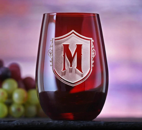 Hand Cut Personalized Mr & Mrs Wine Glass
