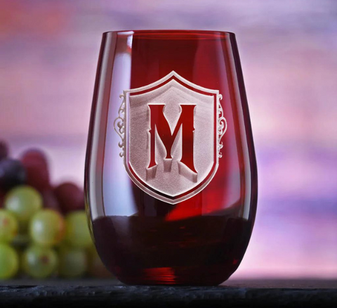 Single Customizable Monogram 15 oz Etched Stemless Wine Glass Engraved  Personalized with Initial and Name