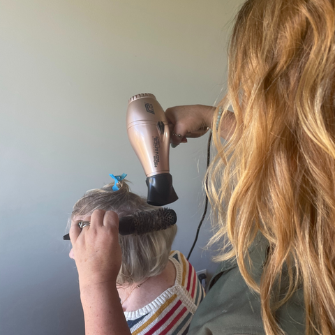 blowdrying fine hair for volume