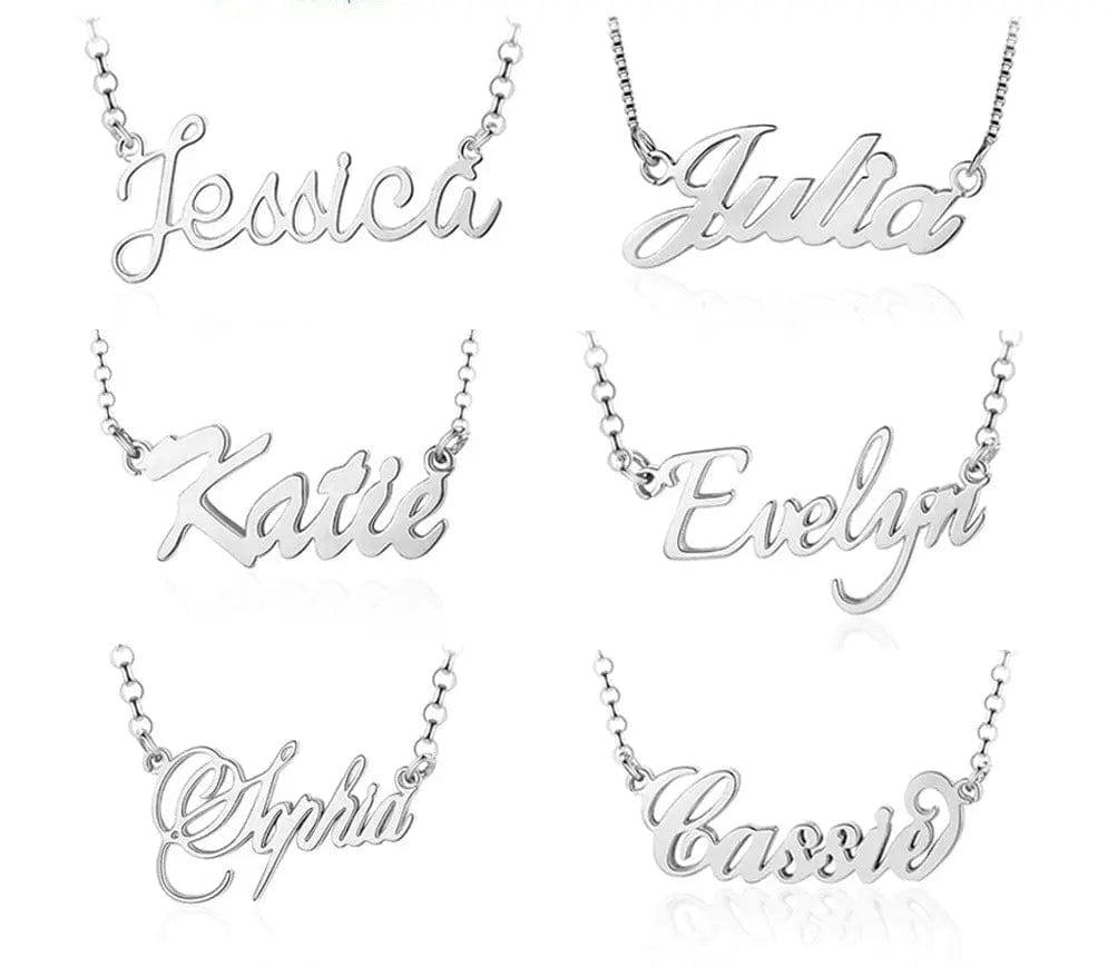 Sterling Silver Personalized Nameplate Letter Necklace 0 Custom Items   