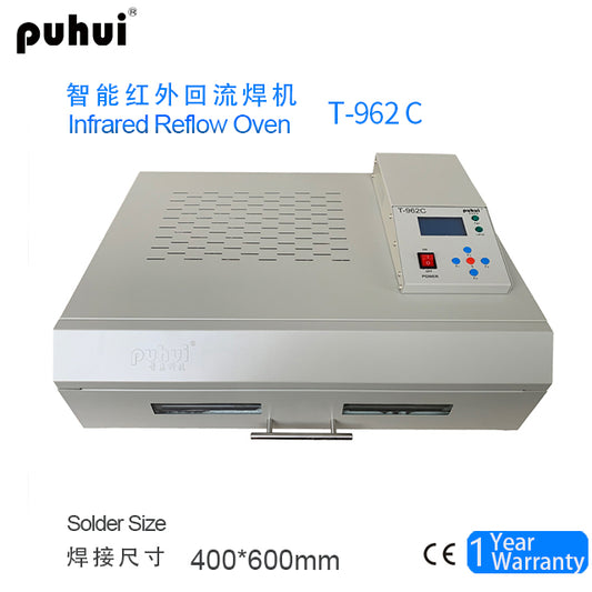 QXIUDDYS Reflow Oven, Automatic Reflow Soldering Machine, Professional  Infrared Heater, Temperature Adjustable, for PCB SMT Soldering  Proofing,T-962