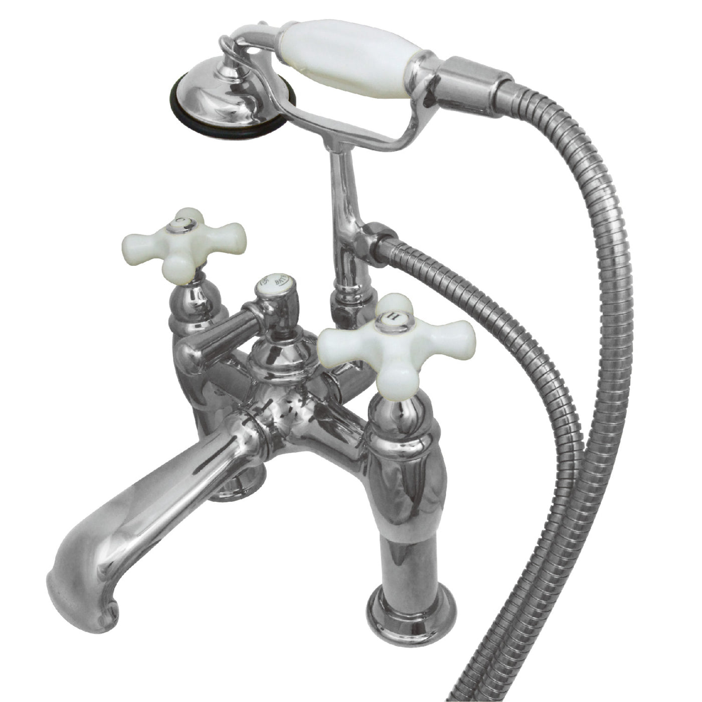 Elements of Design DT6041PX 7-Inch Deck Mount Tub Faucet with Hand Shower, Polished Chrome