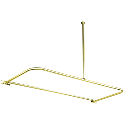 Elements of Design ED3142 L-Shaped Shower Curtain Rod, Polished Brass