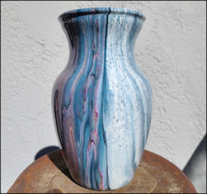 Seasons – Acrylic Painting On 8″ Glass Vase, by Mixed Media Girl