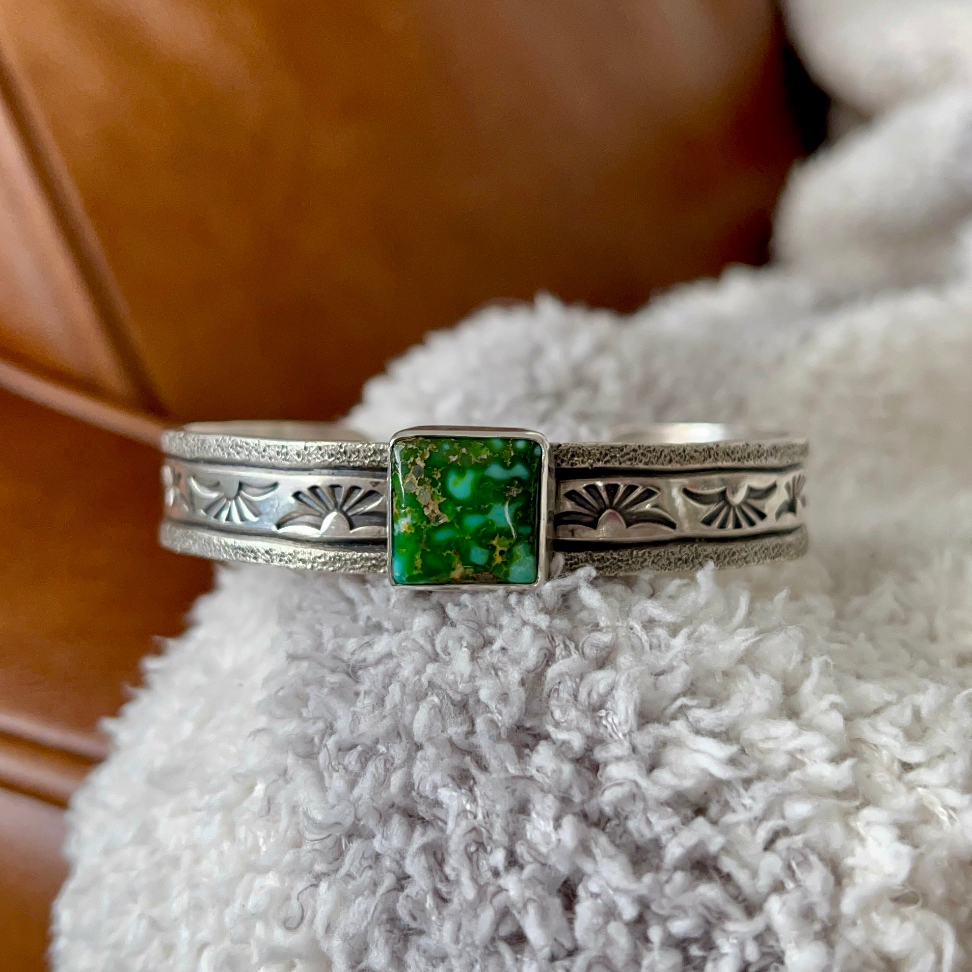 Sonoran Turquoise Stamped Stacker Cuff