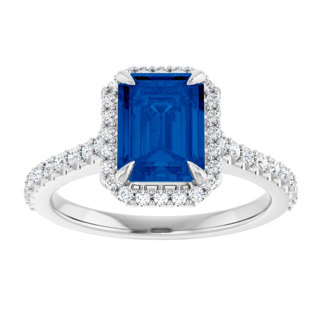 Majestic Sapphire Halo Ring