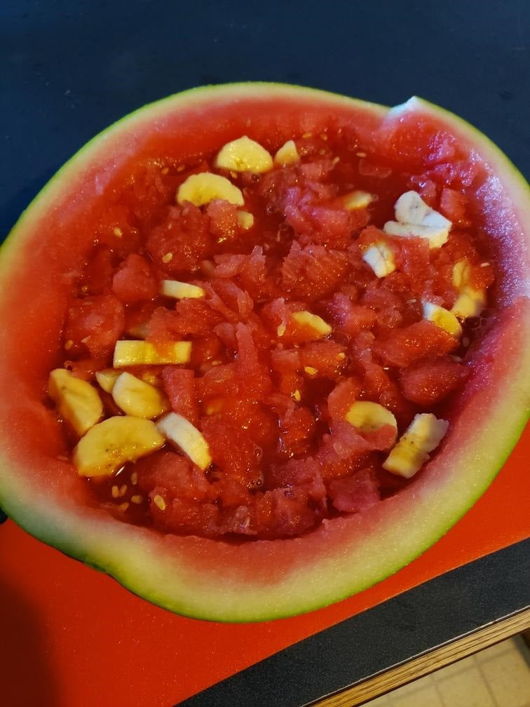 Frozen melon bowl