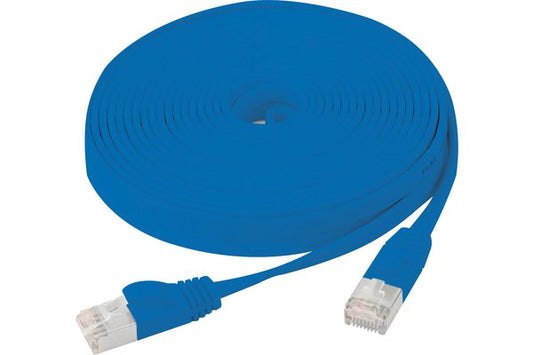 Cordon RJ45 plat catégorie 6 U/FTP snagless bleu - 20 m