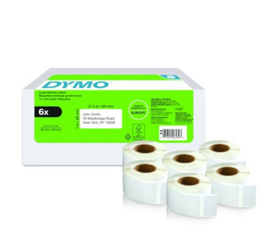 DYMO Etiquettes LabelWriter 6 x 500 étiquettes