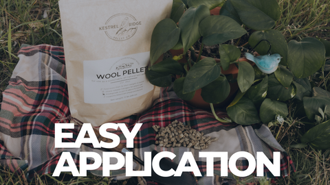 wool pellets are easy to apply to your soil