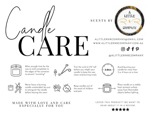 Candle Care Card