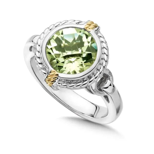 Green Amethyst Ring in SS/18KY