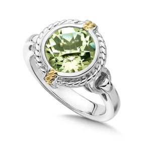 Green Amethyst Ring in SS/18KY - Anderson's 