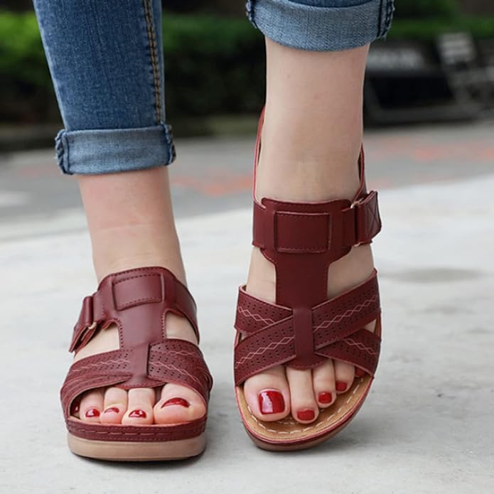 Hatmeo Platform leather slide sandals