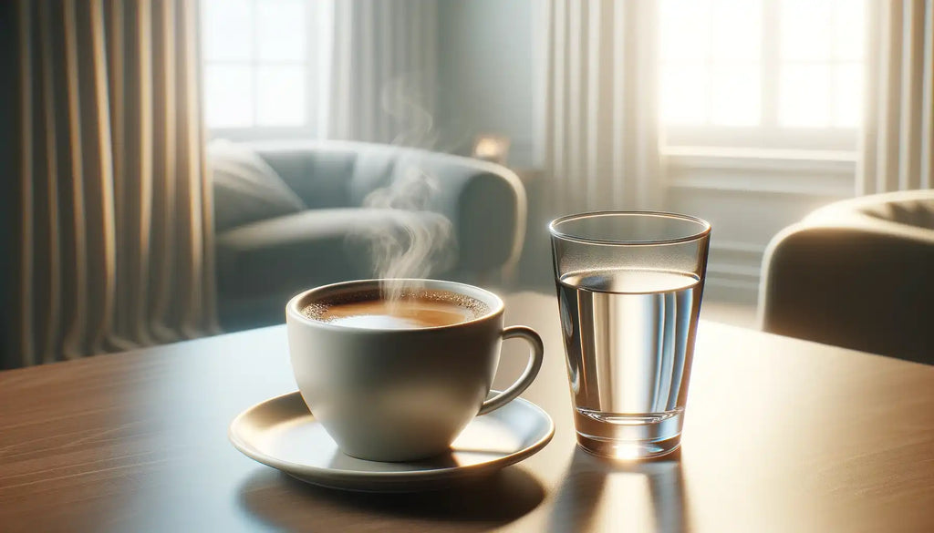 coffee next to water