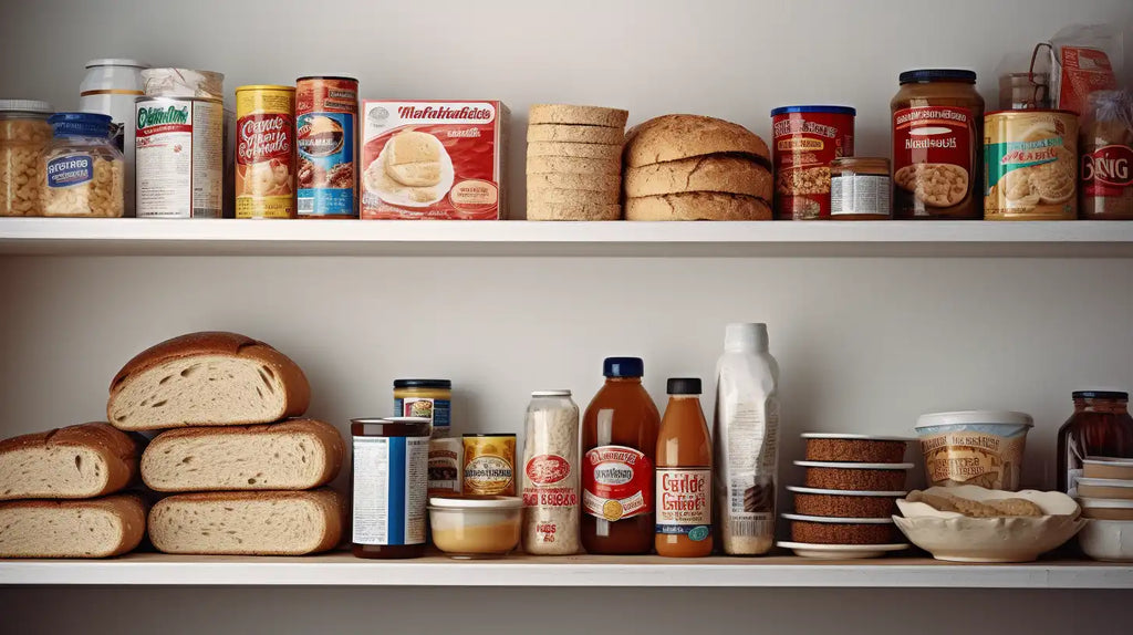 processed grains on shelf