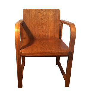 Vintage Art Deco Desk Chair Bentwood Oak Arm Chair 1930 S