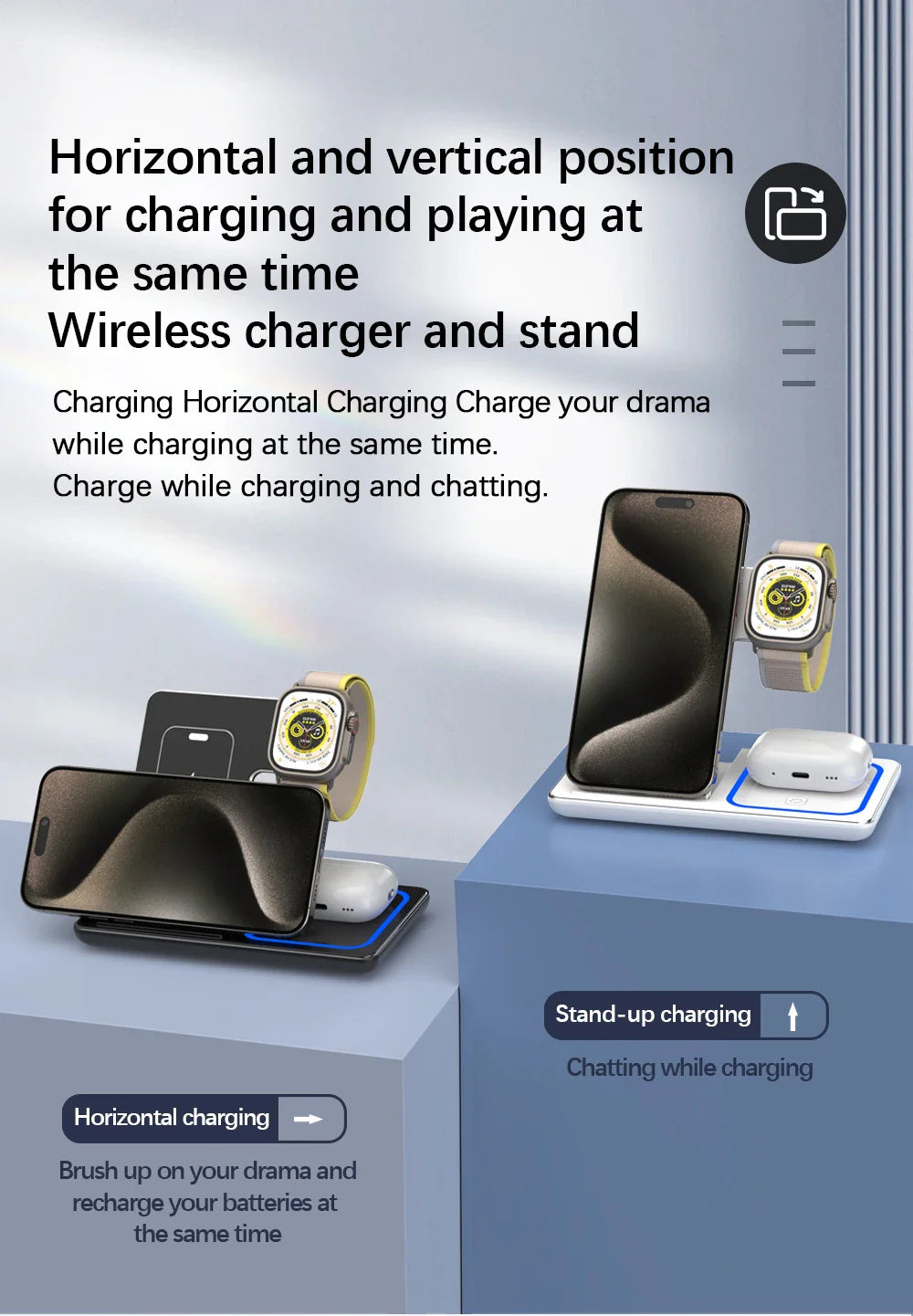 3 In 1 Foldable Wireless Charging Stand - Image 13
