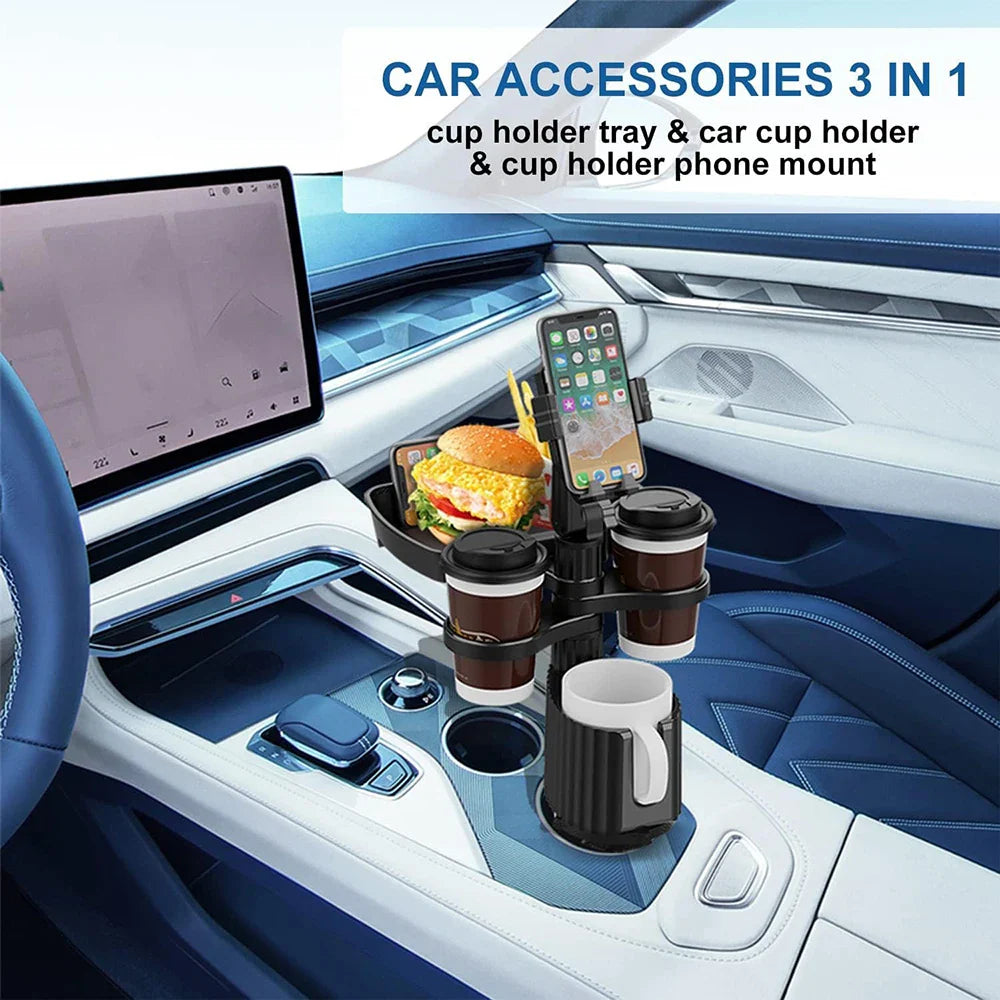 3 In 1 Adjustable Car Cup Tray With Phone Holder - Image 9