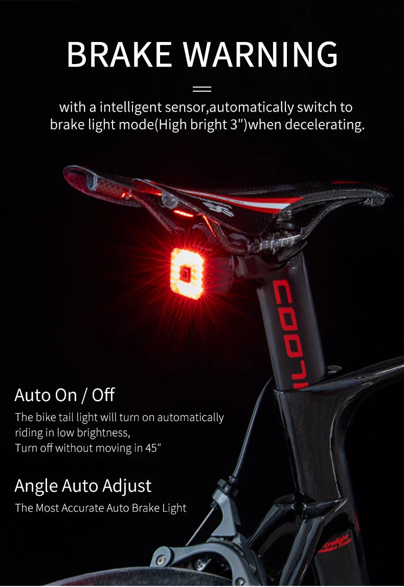 Usb Smart Bicycle Brake Tail Light - Image 3