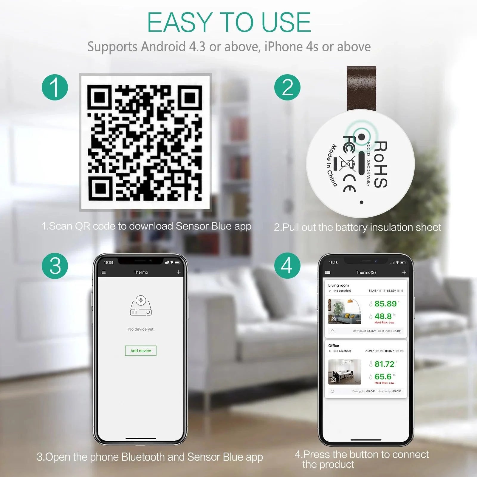 Thermometer Hygrometer Smart Home Temperature Sensor - Image 7