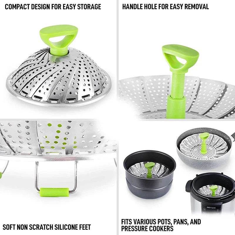 Stainless Steel Collapsible Mesh Steamer Basket - Image 8