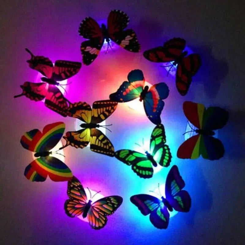 Multicolor Luminous 3D Butterfly Night Light Wall Sticker, Paste Butterfly Decorative Light, Random Style And Color - Image 4