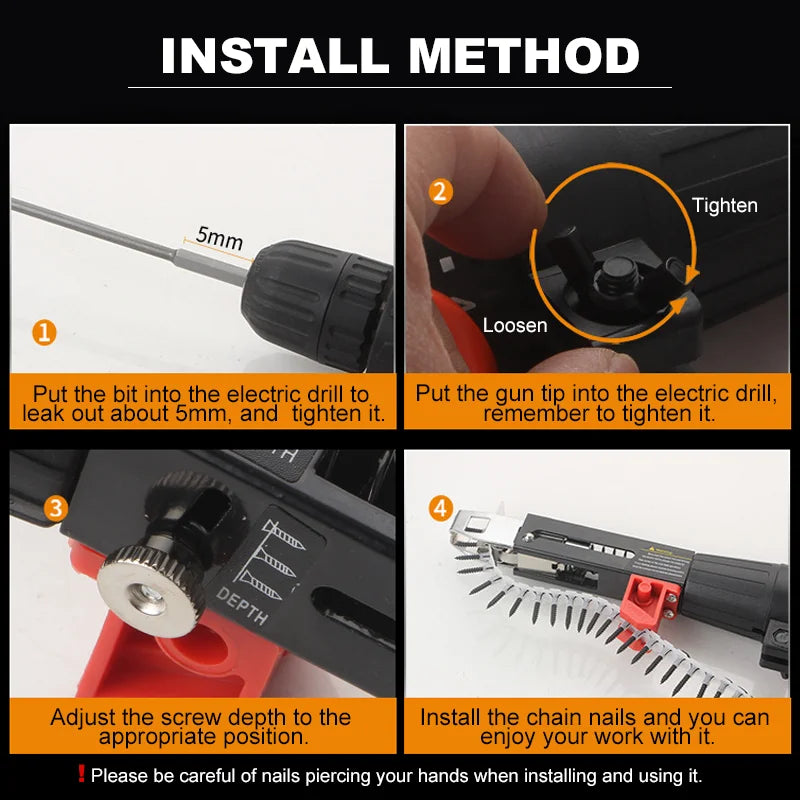 Electric Automatic Chain Nail Adapter Gun - Image 8