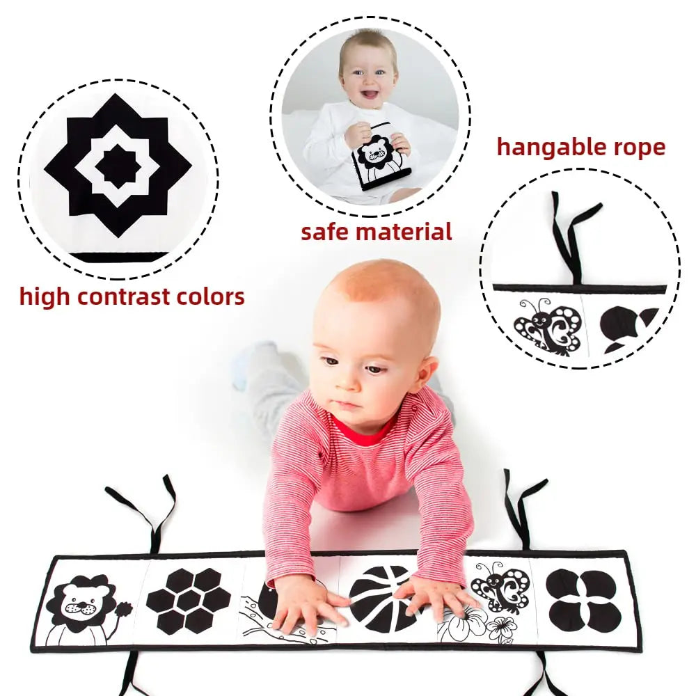 Montessori Baby Cloth Book Black And White Books Newborn - Image 5
