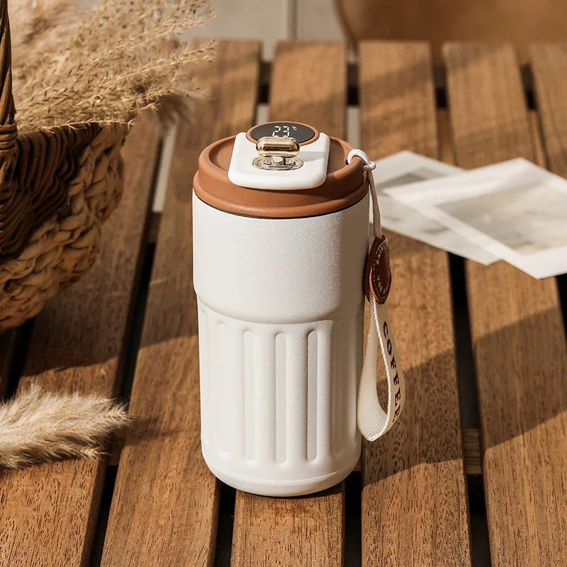 Smart Thermos Bottle With Led Temperature Display | Stainless Steel Vacuum Coffee Mug For Office & Travel - Image 12