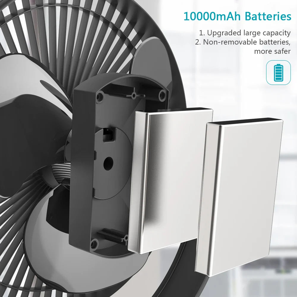 Rechargeable Desk Fan | Portable, Quiet, Clip-On For Home, Office, Outdoor - Image 10