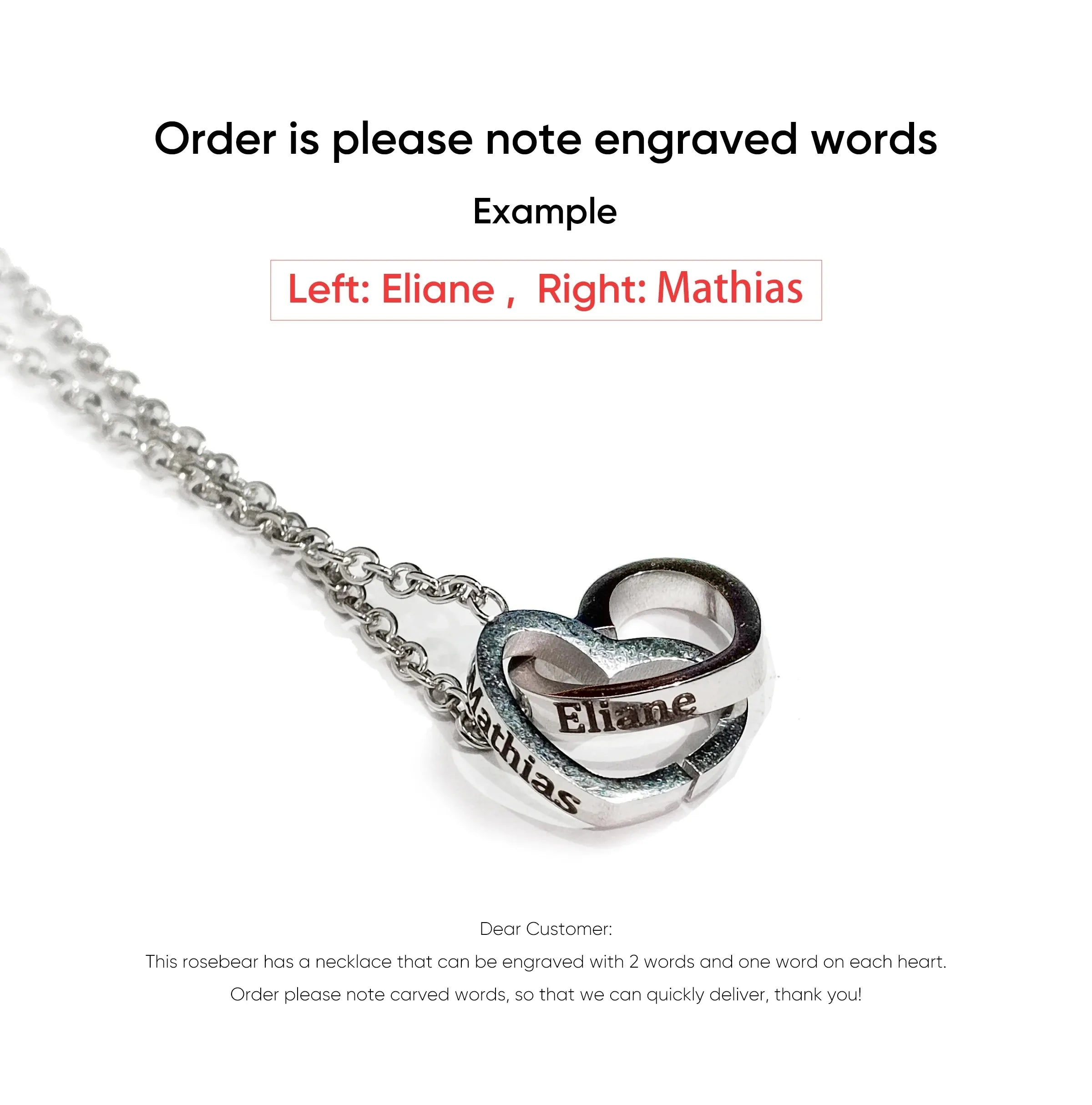 Rose Hugging Bear Gift Box With Necklace - Image 25