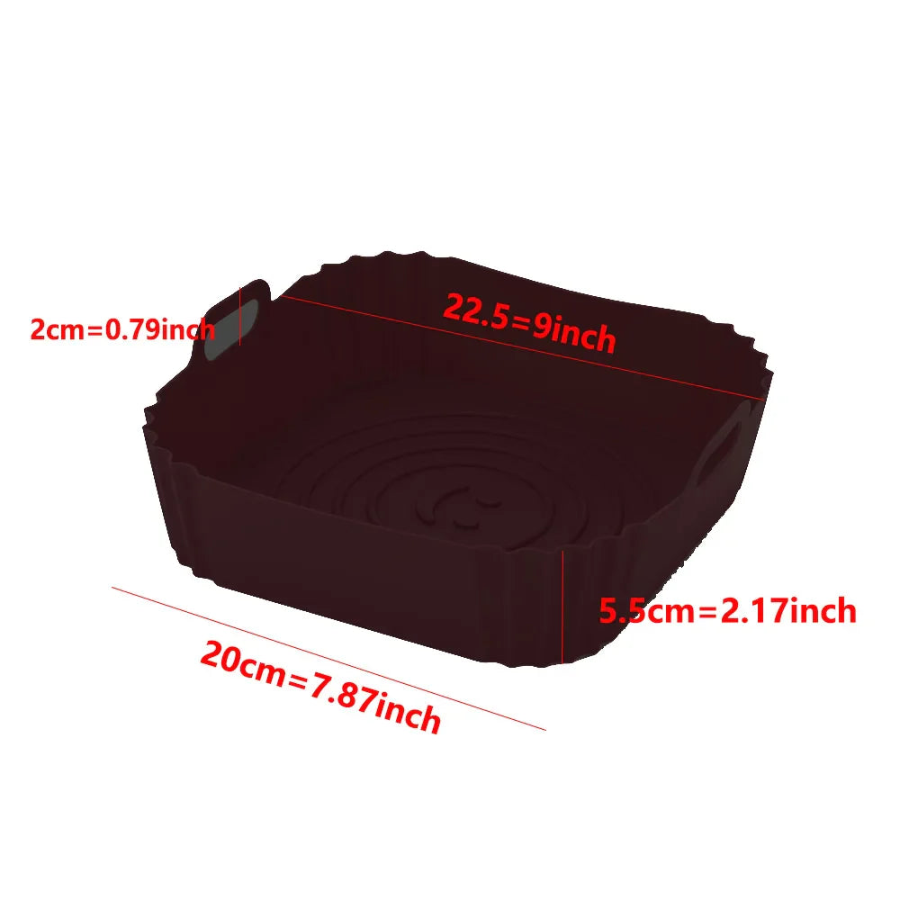 Reusable Silicone Airfryer Pan Liner: Nonstick Baking Tray & Oven Accessory For Healthy Cooking - Image 8