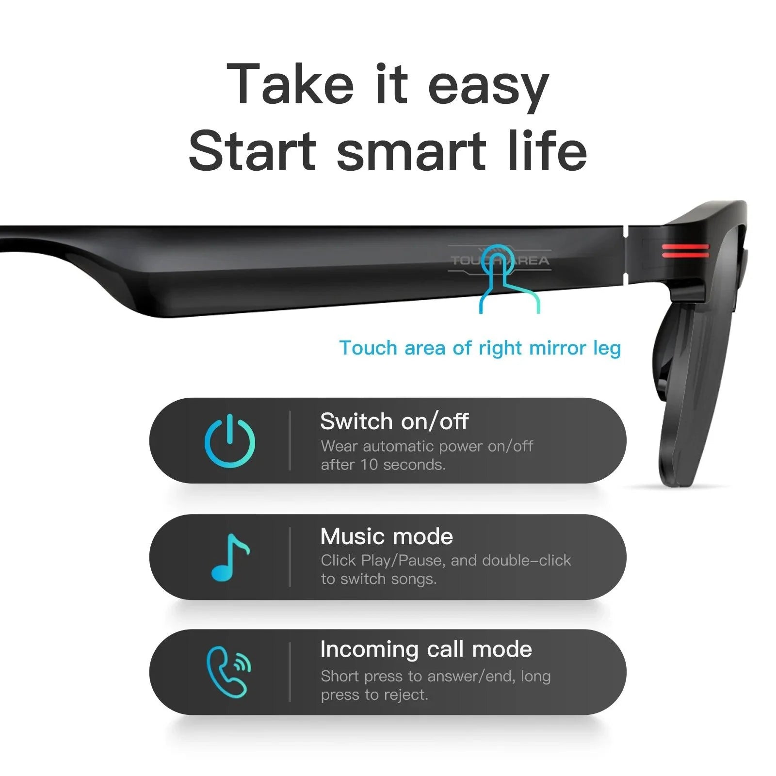 Smart Glasses With Wireless Call And Music - Image 5