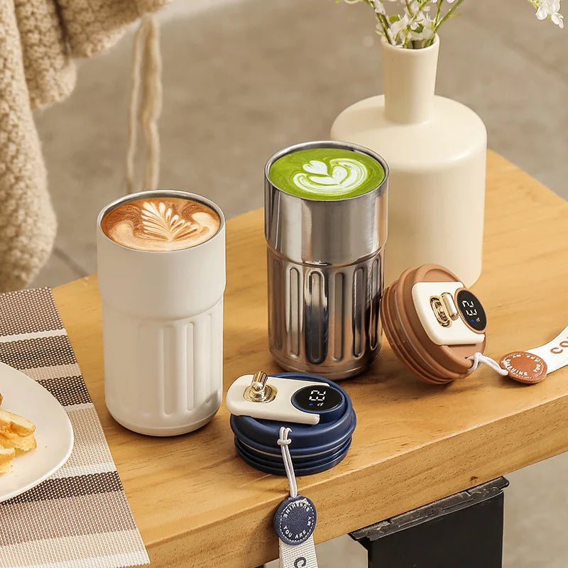 Smart Thermos Bottle With Led Temperature Display | Stainless Steel Vacuum Coffee Mug For Office & Travel - Image 7