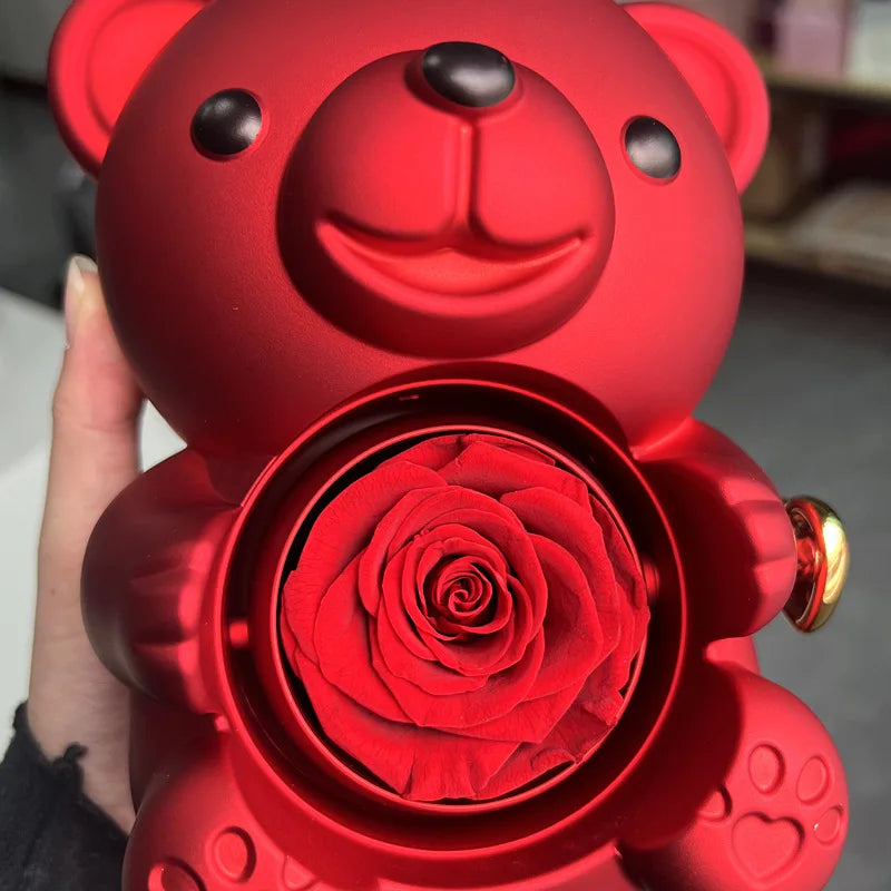 Rose Hugging Bear Gift Box With Necklace - Image 11