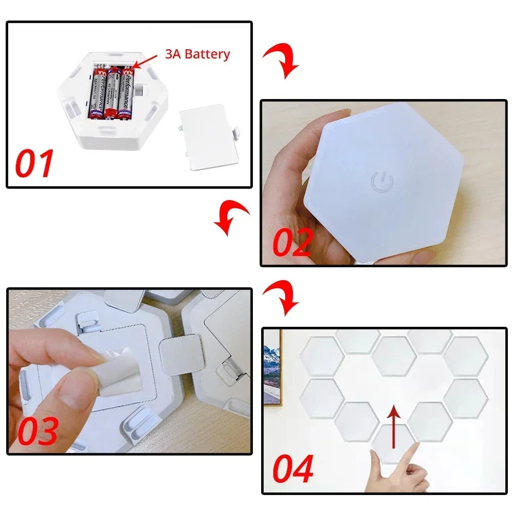 Touch Sensor Rgb Led Hexagon Lamp - Image 15