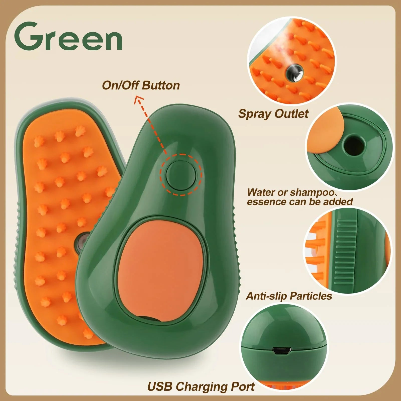 Steamy Pet Brush With Built-In Sprayer - Image 7